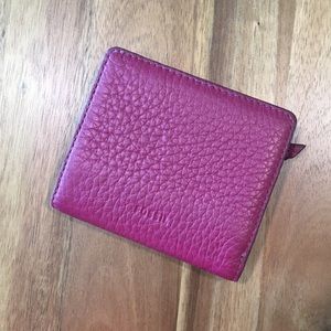 Fossil Bifold Wallet in Raspberry Leather